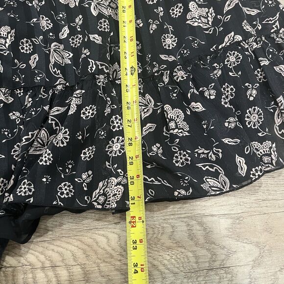 Zara Floral Print Knee Length Sheer Fabric Minidress With Long Sleeve Med ... - Picture 8 of 8